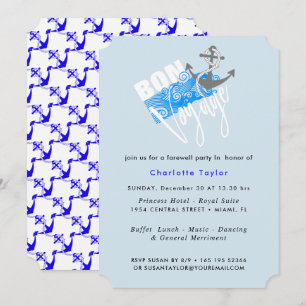 Invitación de Bon Voyage Nautical Farewell Fiesta