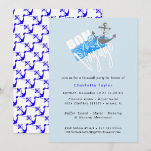 Invitación de Bon Voyage Nautical Farewell Fiesta