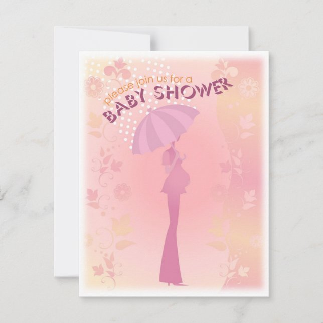 Invitación de Bonito en Baby Shower rosa (Anverso)