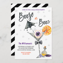 Invitación de Boo o Booze Halloween Party