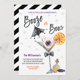 Invitación de Boo o Booze Halloween Party