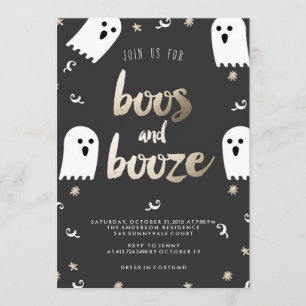 Invitación de BOOS and BOOZE HALLOWEEN PARTY