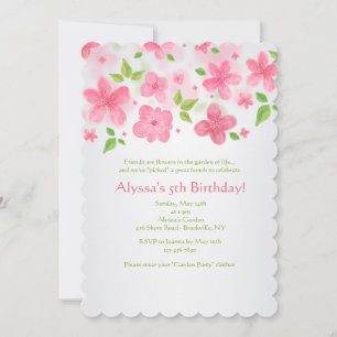 Invitación de borde de flor rosa