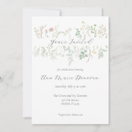 Invitación de borde de flor silvestre acuarela