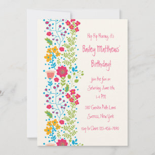 Invitación de borde de floral perky