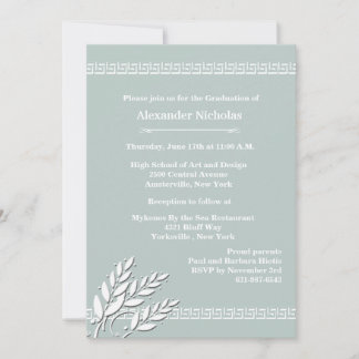 Invitación de bordes de clave griegos (elija su co