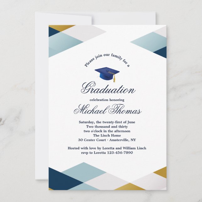 Invitación de bordes triangulares (Anverso)