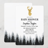 Invitación de bosque de árbol de ducha de bebé de