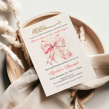 Invitación de Bow Aqeeqah rosado
