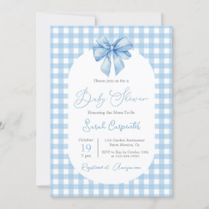 Invitación de Bow Baby Shower Boy con arco