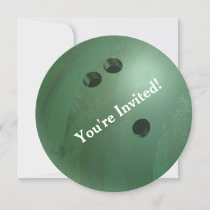 Invitación de Bowling Ball Green Party