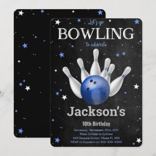 Invitación de Bowling Editable para Niño