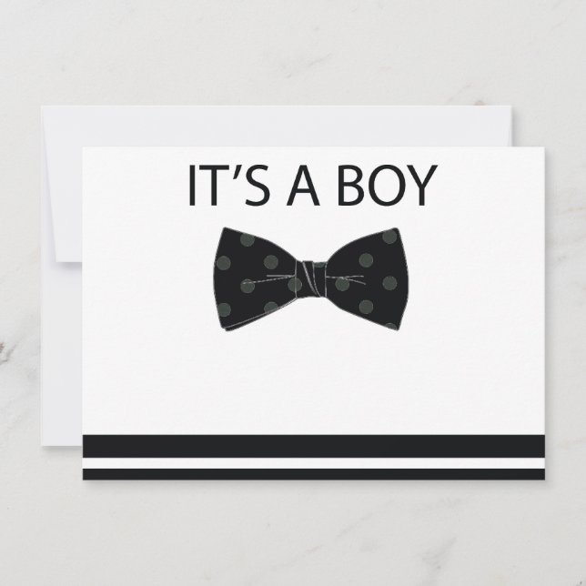 Invitación de Bowtie Baby Shower (Anverso)