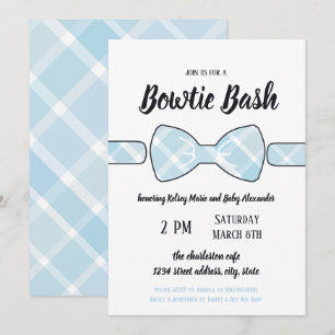 Invitación de Bowtie Bash para bebé del sur