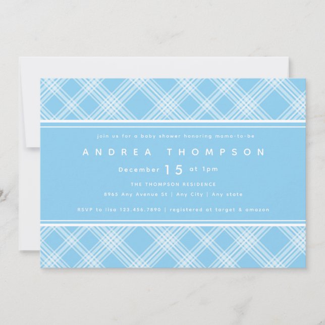 Invitación de Boy Baby Shower (Anverso)