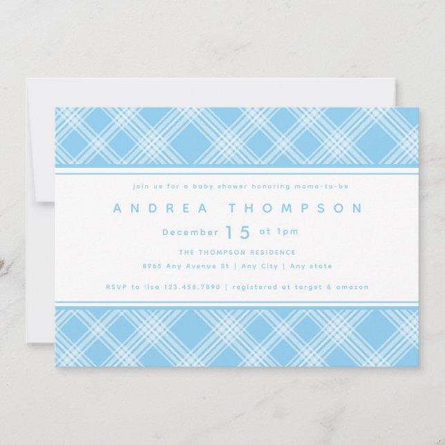 Invitación de Boy Baby Shower (Anverso)