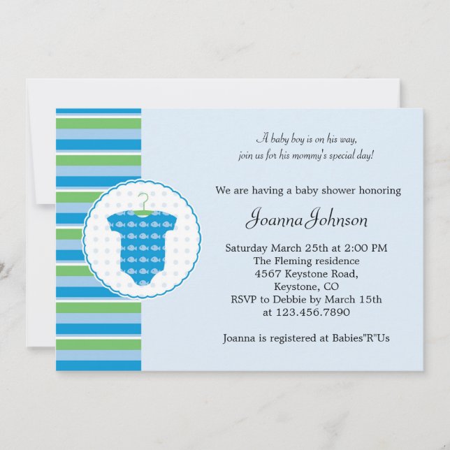 Invitación de Boy Baby Shower (Anverso)