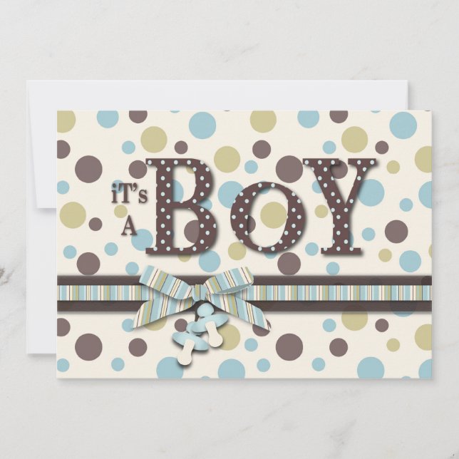 Invitación de Boy Baby Shower (Anverso)