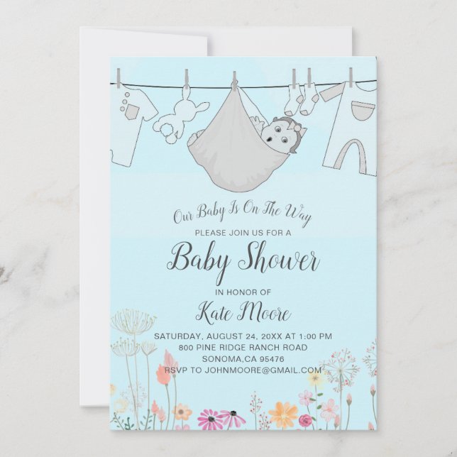 Invitación de Boy Baby Shower | Baby Bundle (Anverso)