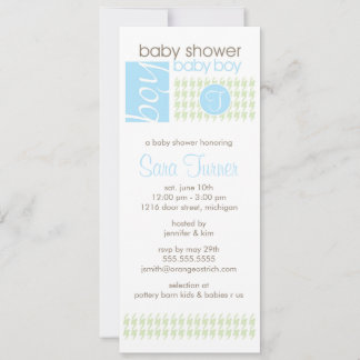 Invitación de Boy Baby Shower - De moda
