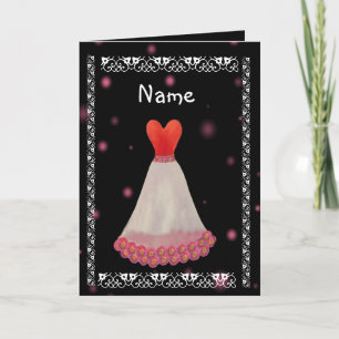 Invitación de BRIDESMAID - vestido rojo blanco y a