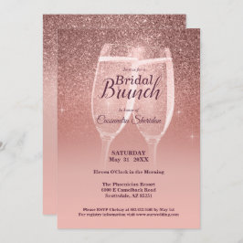 Invitación de brillo de brunch de novia ruborizant