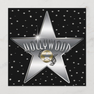 Invitación de brillo de Hollywood antiguo estrella