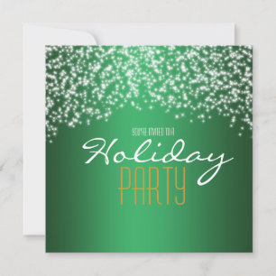 Invitación de brillo destellante para fiesta verde