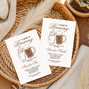 Invitación de brindis para baby shower de botella 