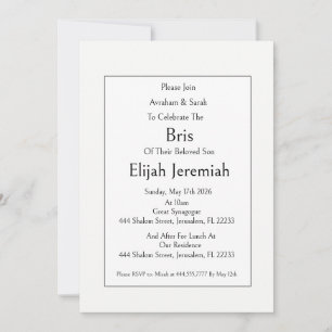 Invitación de Brit Milah para la presentación del