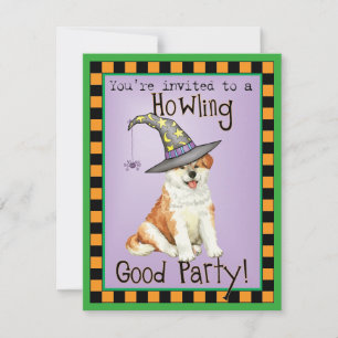 Invitación de bruja Akita