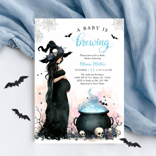 Invitación de bruja de Baby Shower de Halloween (Subido por el creador)