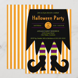 Invitación de bruja de la fiesta de Halloween