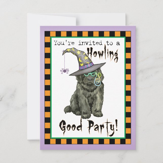 Invitación de bruja de Newfie (Anverso)