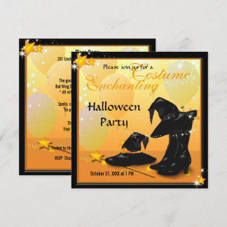 Invitación de bruja encantadora de brujas en Hallo
