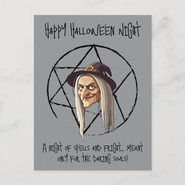🧙‍♀️ Invitación de Bruja Espeluznante de Hallowee (Anverso)