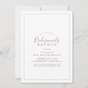 Invitación de brunch a las damas de honor Rosa min