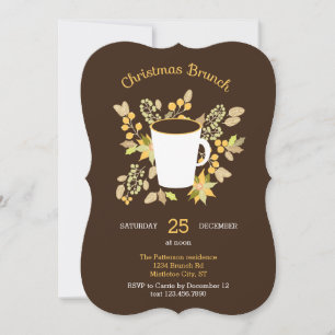 Invitación de brunch a Navidades florales
