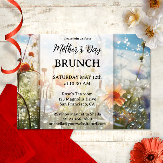 Invitación de brunch al Día de la Madre de flores