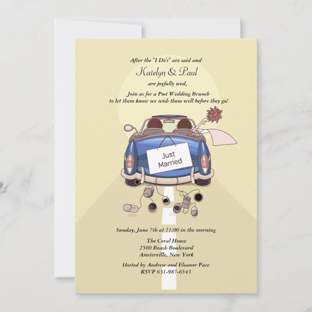 Invitación de brunch al recién casado post Boda -  (Anverso)