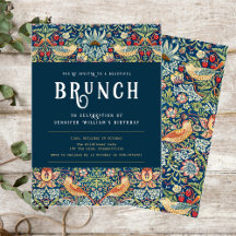 invitación de brunch azul elegante de William Morr