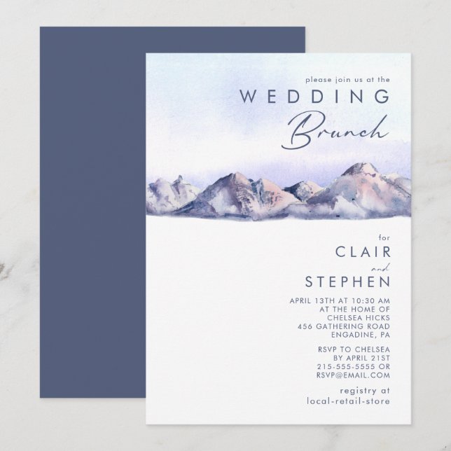 Invitación de brunch Boda al atardecer de invierno (Anverso / Reverso)