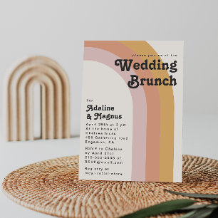 Invitación de brunch Boda arcoiris de los 70 en Re