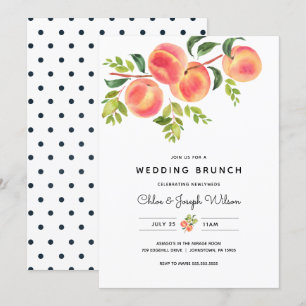 Invitación de brunch Boda de los duraznos de agua
