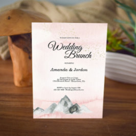 Invitación de brunch Boda de montaña de color rosa