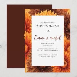 Invitación de brunch Boda floral otoño