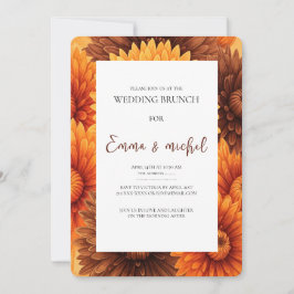 Invitación de brunch Boda floral otoño