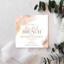 Invitación de brunch con ducha de novia floral sua