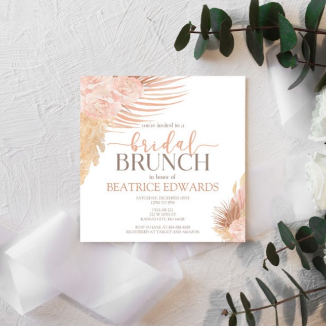 Invitación de brunch con ducha de novia floral sua (Subido por el creador)