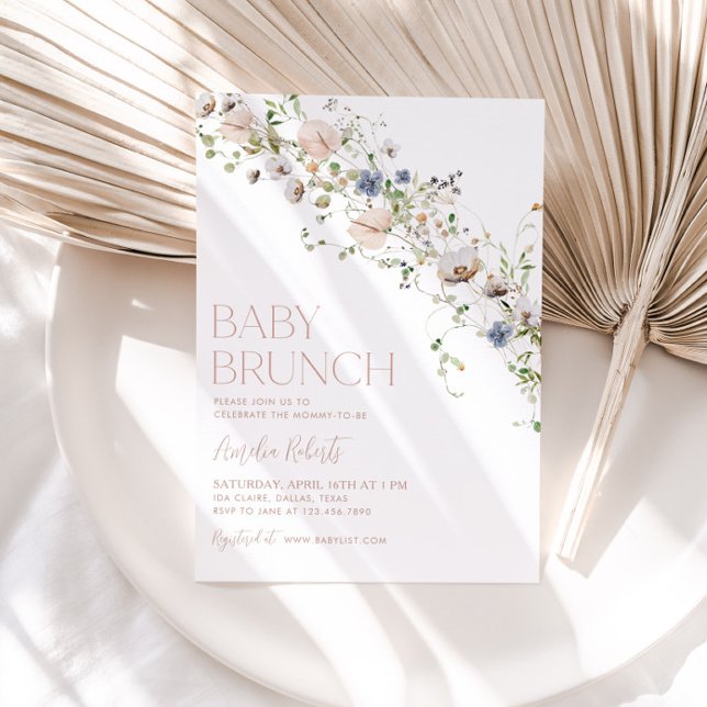 Invitación de brunch con flores de flores silvestr (Subido por el creador)